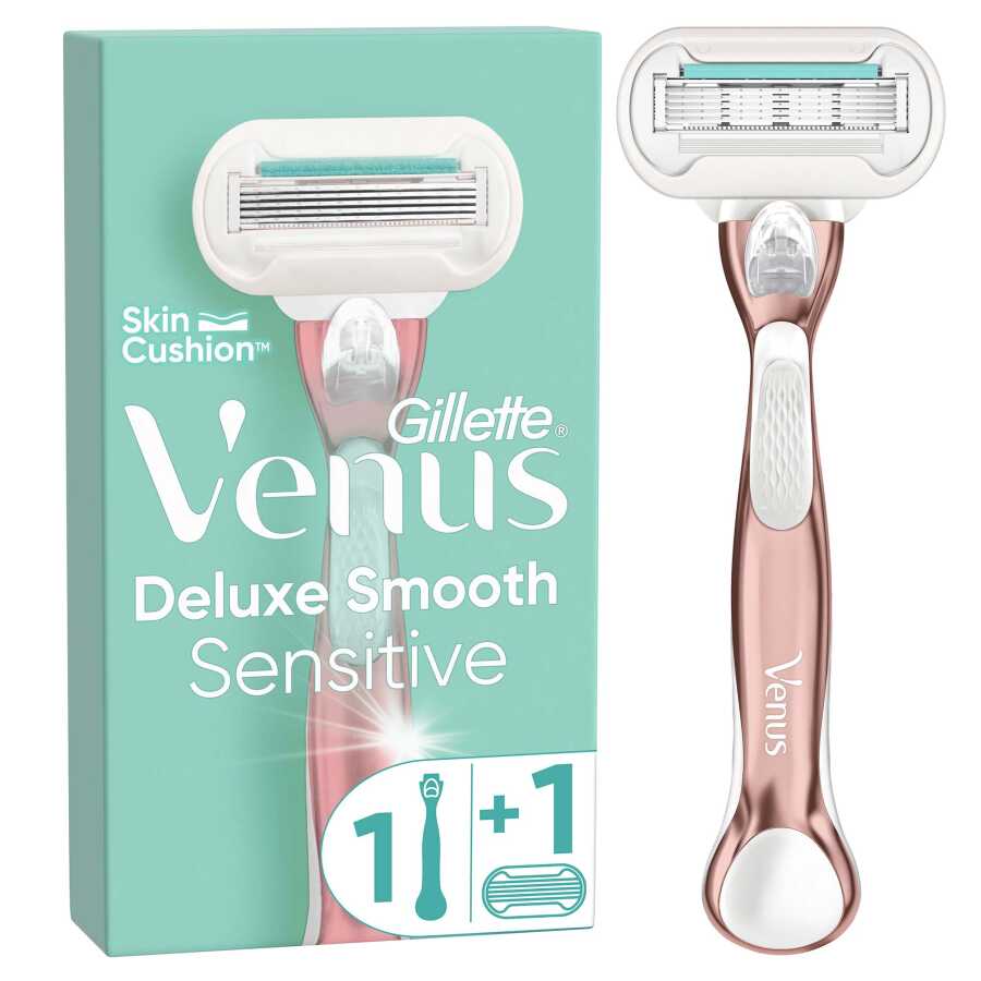  Gillette Venus Deluxe Smooth Makine + 5 Bıçaklı Yedek Başlık