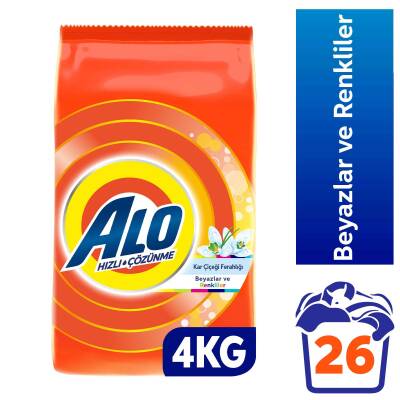 Alo 4 Kg Kar Çiçeği Ferahlğı Beyazlar Ve Renkliler Hızlı Çözülme  Toz Deterjan - 1