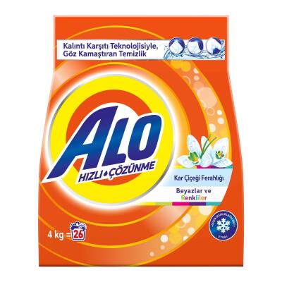 Alo 4 Kg Kar Çiçeği Ferahlğı Beyazlar Ve Renkliler Hızlı Çözülme  Toz Deterjan - 2