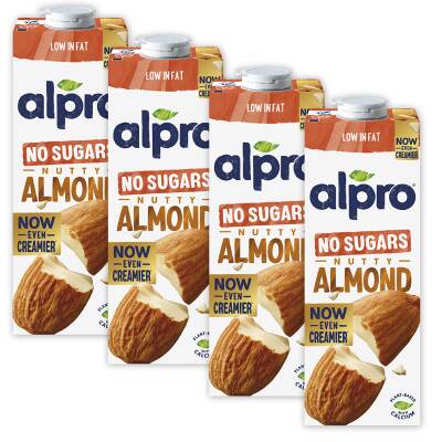 Alpro Badem Sütü Şekersiz 4X1 Lt Mega Avantajlı Paket - 4