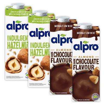 Alpro Bitter Çikolata Badem & Fındık Sütü 4'Lü Mix - 4