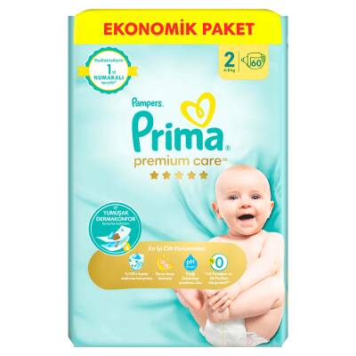 Prima Bebek Bezi Premium Care 2 Numara 60 Adet Ekonomik Paket - 6