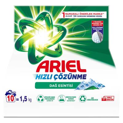 Ariel 1,5 Kg Toz Çamaşır Detr Dağ Esıntısı Beyazlar Içın - 2