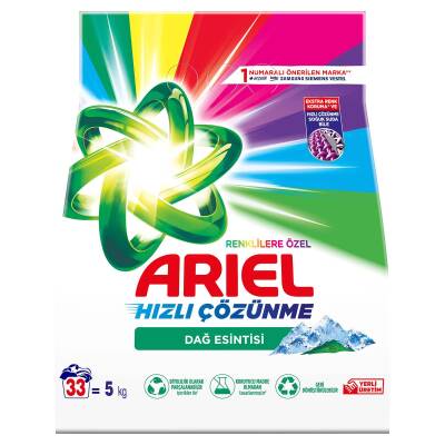 Ariel Dağ Esintisi Renklilere Özel 5 Kg Hızlı Çözünme Toz Çamaşır Deterjanı - 6