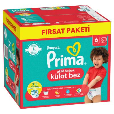 Prima Külot Bebek Bezi 6 Numara 52'Li 15+ Kg Fırsat Paketi - 4