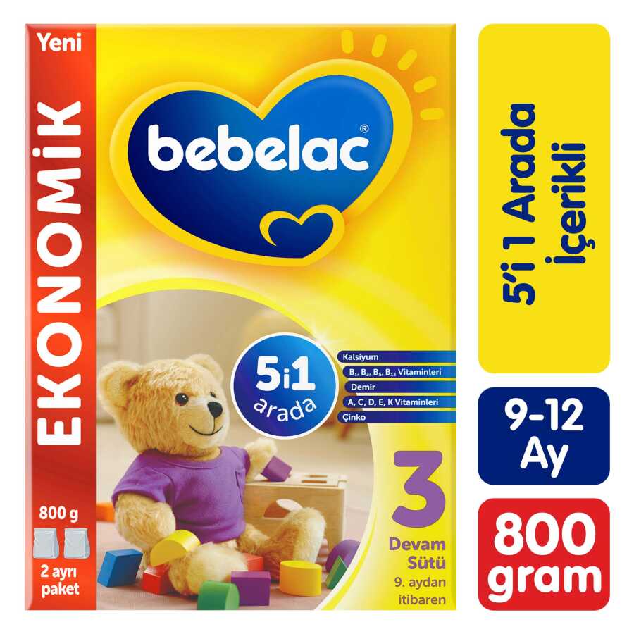 Bebelac 3 Devam Sütü 800 G 9-12 Ay