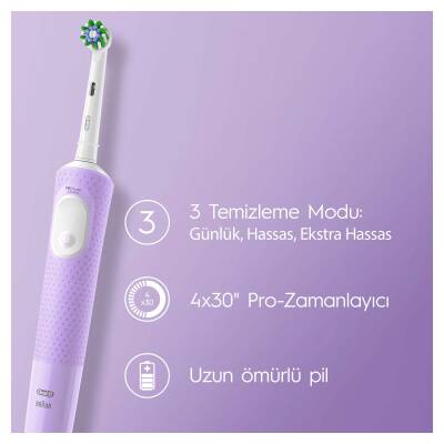 Oral-B Şarjlı/Elektrikli Diş Fırçası Vitality Pro Lila Koruma Ve Temizlik - 4