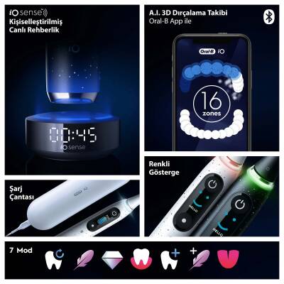 Oral-B İo10 Şarjlı Diş Fırçası Siyah İo Sense İle - 8