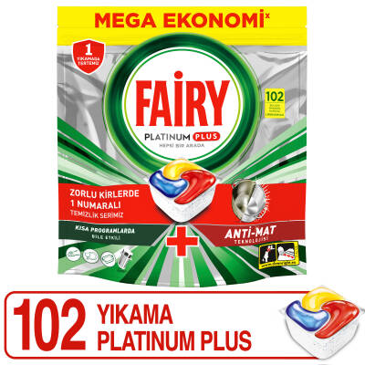 Fairy Platinum Plus Bulaşık Makinesi Deterjanı 102’li - 1