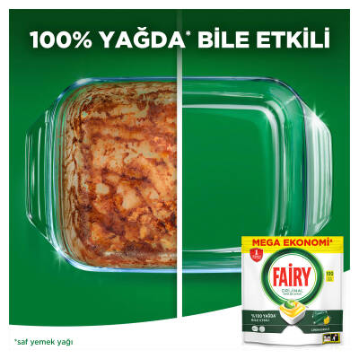 Fairy Hepsi Bir Arada Bulaşık Makinesi Deterjanı Kapsülü/Tableti 100 Yıkama Limon Kokulu - 5
