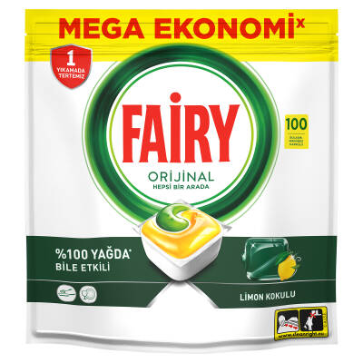 Fairy Hepsi Bir Arada Bulaşık Makinesi Deterjanı Kapsülü/Tableti 100 Yıkama Limon Kokulu - 4
