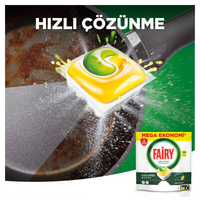 Fairy Hepsi Bir Arada Bulaşık Makinesi Deterjanı Kapsülü/Tableti 100 Yıkama Limon Kokulu - 14