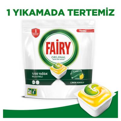 Fairy Hepsi Bir Arada Bulaşık Makinesi Deterjanı Kapsülü/Tableti 50 Yıkama Limon Kokulu - 6