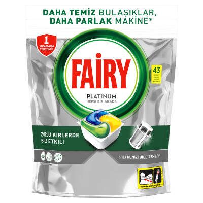 Fairy Platinum Bulaşık Makinesi Deterjanı Kapsülü/Tableti 43 Yıkama Limon Kokulu - 3