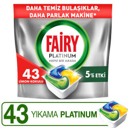 Fairy Platinum Bulaşık Makinesi Deterjanı Kapsülü/Tableti 43 Yıkama Limon Kokulu - 2
