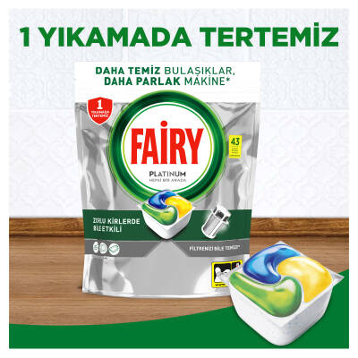 Fairy Platinum Bulaşık Makinesi Deterjanı Kapsülü/Tableti 43 Yıkama Limon Kokulu - 14