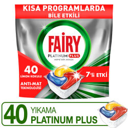 Fairy Platinum Plus Bulaşık Makinesi Deterjanı Kapsülü/Tableti 40 Yıkama Limon Kokulu - Fairy