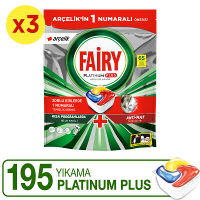 Fairy Platinum Plus Bulaşık Makinesi Kapsülü 65 Yıkama Limon Kokulu x3 - 1