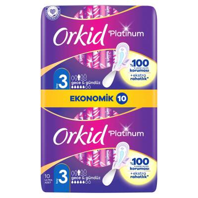 Orkid Platinum Hijyenik Ped Gece Ekonomik Paket 10 Ped - 4