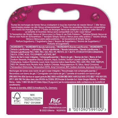Gillette Venus Comfort Glide Sugarberry 3 Adet Yedek Başlık - 16