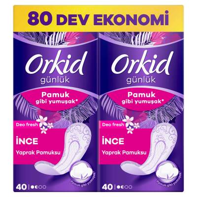 Orkid Yaprak Pamuksu Günlük Ped Deo Fresh Dev Ekonomi Paketi 80 Ped - 2