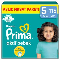Prima Aktif Bebek, Bebek Bezi 5 Numara, 116 Adet - 3