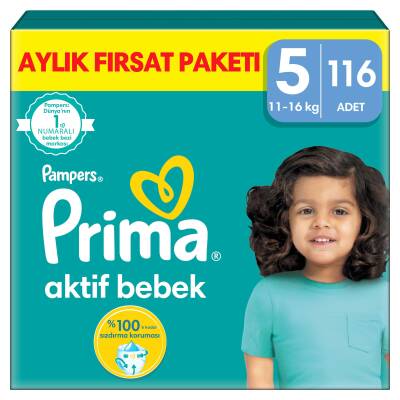 Prima Aktif Bebek, Bebek Bezi 5 Numara, 116 Adet - 3