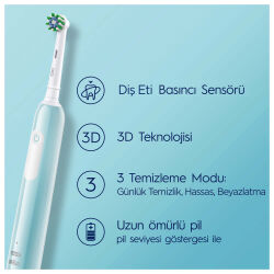 Oral-B Pro Series 1 Mavi Elektrikli Diş Fırçası, 1 Diş Fırçası Başlığı, 1 Seyahat Çantası, Braun Tasarımı - 2
