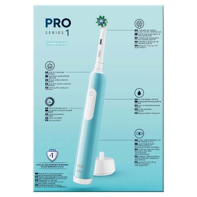 Oral-B Pro Series 1 Mavi Elektrikli Diş Fırçası, 1 Diş Fırçası Başlığı, 1 Seyahat Çantası, Braun Tasarımı - 7