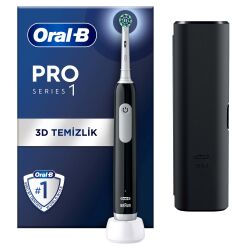 Oral-B Pro Series 1 Siyah Elektrikli Diş Fırçası, 1 Diş Fırçası Başlığı, 1 Seyahat Çantası, Braun Tasarımı - 2