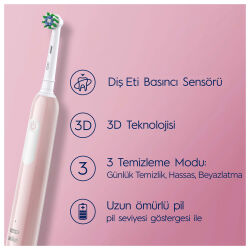 Oral-B Pro Series 1 Pembe Elektrikli Diş Fırçası, 1 Diş Fırçası Başlığı, Braun Tasarımı - 2