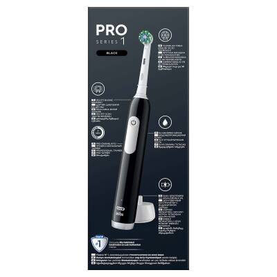 Oral-B Pro Serisi 1 Siyah Elektrikli Diş Fırçası, 1 Diş Fırçası Başlığı, Braun Tasarımı - 7