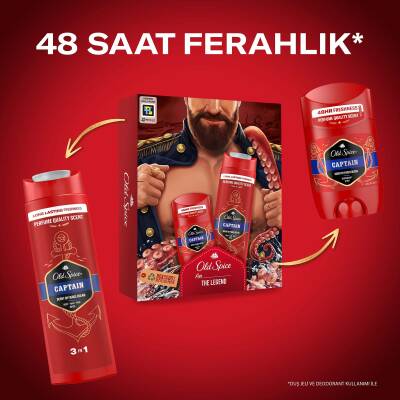 Old Spice Captain Deo Stick 50Ml Duş Jeli 250Ml Giftpack - 3