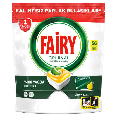 Fairy Hepsi Bir Arada Bulaşık Makinesi Deterjanı Kapsülü/Tableti 36 Yıkama Limon Kokulu - 2