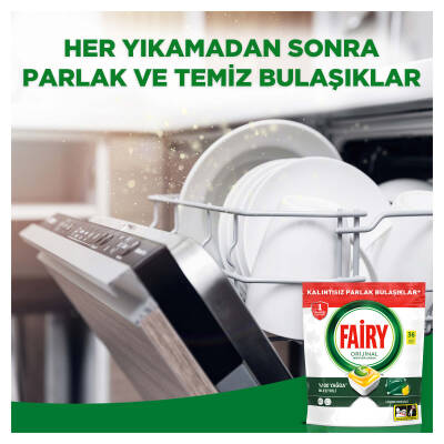 Fairy Hepsi Bir Arada Bulaşık Makinesi Deterjanı Kapsülü/Tableti 36 Yıkama Limon Kokulu - 6