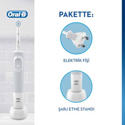 Oral-B Vitality D100 Box Beyaz Şarj Edilebilir Diş Fırçası Sensi Ultrathin - 2
