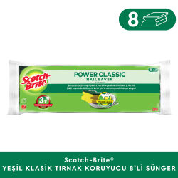 Scotch-Brite® Yeşil Klasik, Tırnak Koruyuculu 8'Li - Scotch-Brite 