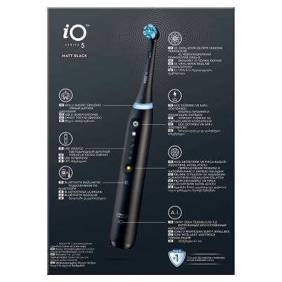 Oral-B Şarjlı/Elektrikli Diş Fırçası İo5 Siyah Yapay Zeka Teknolojili - 18