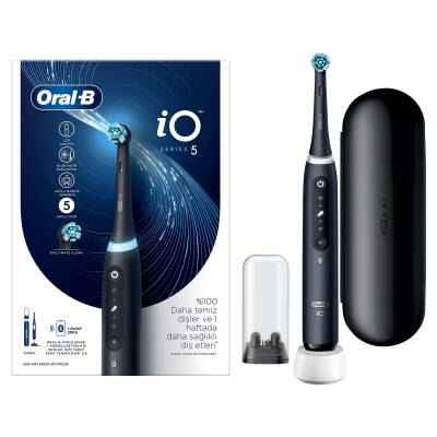 Oral-B Şarjlı/Elektrikli Diş Fırçası İo5 Siyah Yapay Zeka Teknolojili - 3