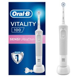 Oral-B Vitality D100 Box Beyaz Şarj Edilebilir Diş Fırçası Sensi Ultrathin - Oral-B