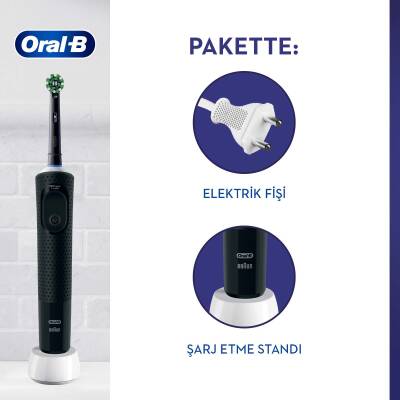 Oral-B Oral-B Vitality Pro Şarjlı Diş Fırçası Siyah Protect X Clean - 3