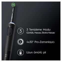 Oral-B Oral-B Vitality Pro Şarjlı Diş Fırçası Siyah Protect X Clean - 4