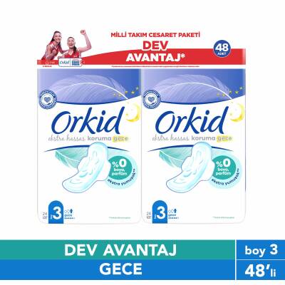 Orkid Ekstra Hassas Cesaret Paketi Gece 48Li Yeni - 1