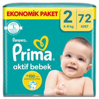 Prima Bebek Bezi Aktif Bebek 2 Beden 72 Adet Fırsat Paketi - 1