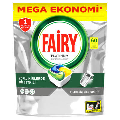 Fairy Platinum Bulaşık Makinesi Deterjanı Kapsülü/Tableti 60 Yıkama Limon Kokulu - 2