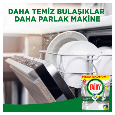 Fairy Platinum Bulaşık Makinesi Deterjanı Kapsülü/Tableti 60 Yıkama Limon Kokulu - 6