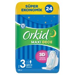 Orkid Maxi Hijyenik Ped Gece Süper Ekonomik Paket 24 Ped - 3