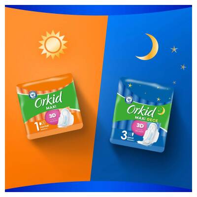 Orkid Maxi Hijyenik Ped Gece Süper Ekonomik Paket 24 Ped - 16