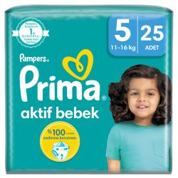Prima Aktif Bebek Bebek Bezi 5 Beden 25'li Fırsat Paketi - Prima