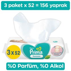 Prima Islak Havlu 3 Paket 156 Yapraklı Sensetive Islak Mendil - 2